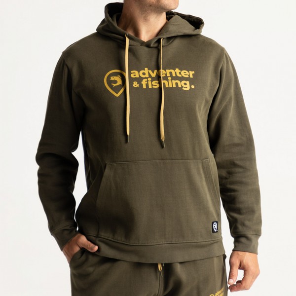 Adventer & Fishing Cotton Hoodie Pulóver Khaki
