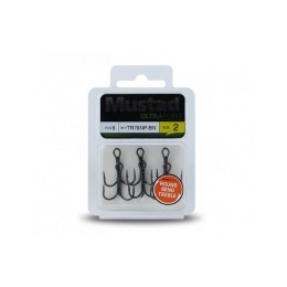 Mustad NP Round Bend Treble Barbless Szakál Nélküli Hármashorog