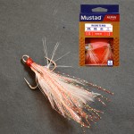 Mustad In-line Triple Grip RED Tinsel Horog