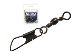 Mustad Barrel Swivel With Safety Snap Kapocs
