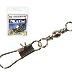 Mustad Barrel Swivel With Interlock Snap Forgókapocs