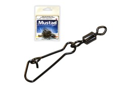 Mustad Rolling Swivel W/diamond EYE & J-snap Black Nickel Forgókapocs