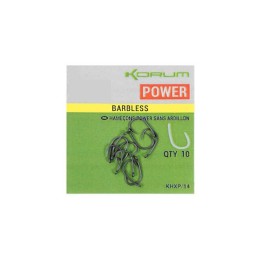 Korum XPERT Power barbless Hooks füles horog - 8 10db/csg