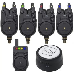 Prologic c-series pro alarm set 4+1+1 (piros/zöld/kék/sárga) elektromos kapásjelző szett sátorlámpával