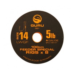 Guru LWGF Feeder Special Rig #14 100cm, előkötött horog 8 db/csg