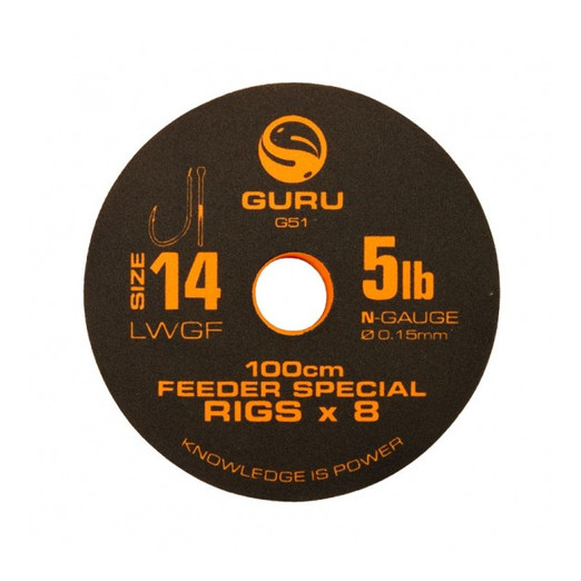 Guru LWGF Feeder Special Rig #12 100cm, előkötött horog 8 db/csg