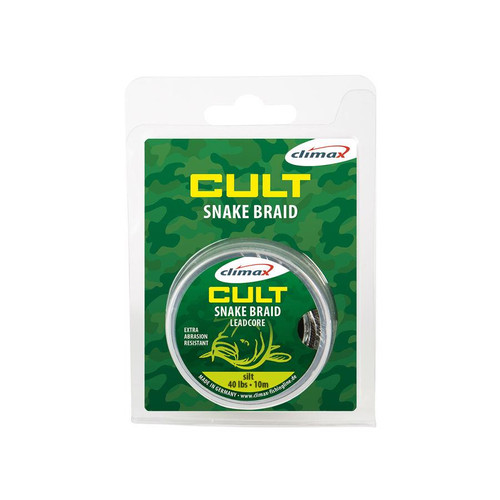 CLIMAX CULT CARP SNAKE BRAID LEAD FREE LEADER 10m 30lb Dark Silt - Image 2