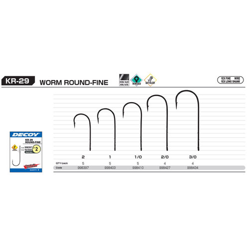 HOROG DECOY WORM KR-29 ROUND FINE 2