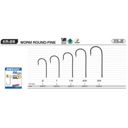 HOROG DECOY WORM KR-29 ROUND FINE 2/0