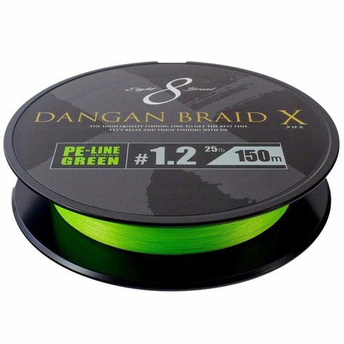 MAJOR CRAFT DANGAN BRAID X 8X 150m #1.2 25lb Fluo Green - Image 4