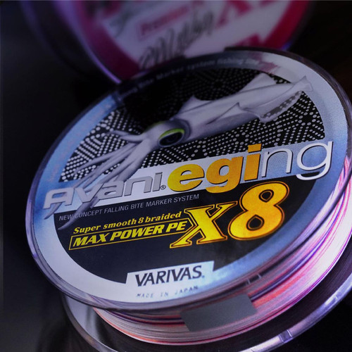VARIVAS AVANI EGING MAX POWER PE X8 150m #1.0 20.2lbs White Orange Marking - Image 3