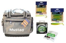 Mustad Vizhatlan Profi Pergetőtáska Ajándék Csaliválogatással és Fluorocarbonnal