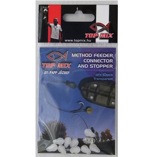 Top Mix Method Feeder ütközős gyorskapocs SS fluo clear 10db/csg