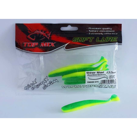 Top Mix Shiner Shad gumihal Green-Yellow Chartreuse 100mm 10db/csg
