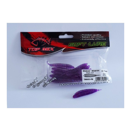 Top Mix Shiner Worm Purple red 60mm plasztik csali 10db/csg
