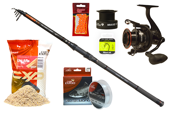 Carp Expert Silver Carp Power Tele Busázó Praktikus Tele Szett Etetőanyaggal