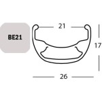 FELNI 26" 36L EXAL BE21 6,5MM SZELEP SZIMPLA SZEG. TÁRCSAFÉKES FEKETE 590g{4/4}