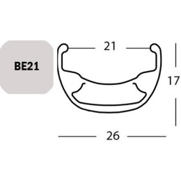 FELNI 26" 36L EXAL BE21 6,5MM SZELEP SZIMPLA SZEG. TÁRCSAFÉKES FEKETE 590g{4/4}