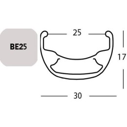 FELNI 27,5" 36L EXAL BE25 6,5MM SZELEP SZIMPLA SZEG TÁRCSAFÉKES FEKETE 570g{4/4}