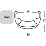 FELNI 29"/622 36L EXAL BE25 6,5MM SZELEP SZIMPLA SZEG TÁRCSAFÉK FEKETE 615g{4/4}