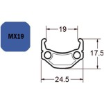 FELNI 29"/622 36L EXAL MX19 6,5MM SZELEP SZIMPLA SZEGECS FEKETE 595g{4/4}