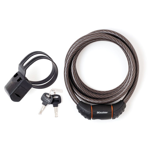 LAKAT MASTER LOCK 8130 QUANTUM SODRONY KULCSOS 180CMx10MM FEKETE {4/4}