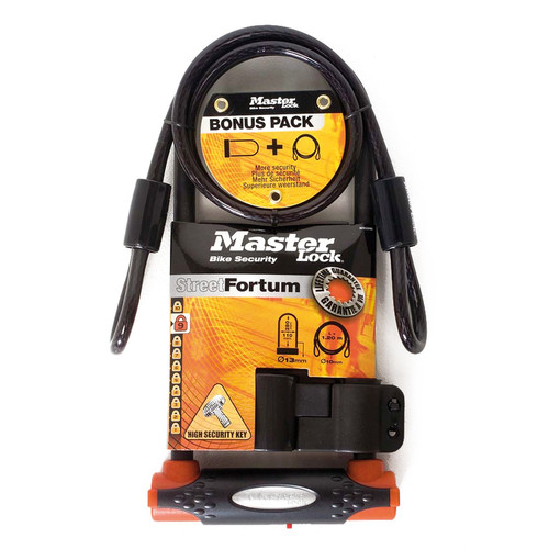 LAKAT MASTER LOCK 8285LW U-LAKAT KULCSOS 280x110x13MM +1,20M SODR FEKETE{2/4}