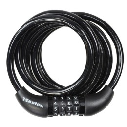 LAKAT MASTER LOCK SPIRÁL 8221 SZÁMOS 1,80 Mx8 MM FEKETE {6/4}