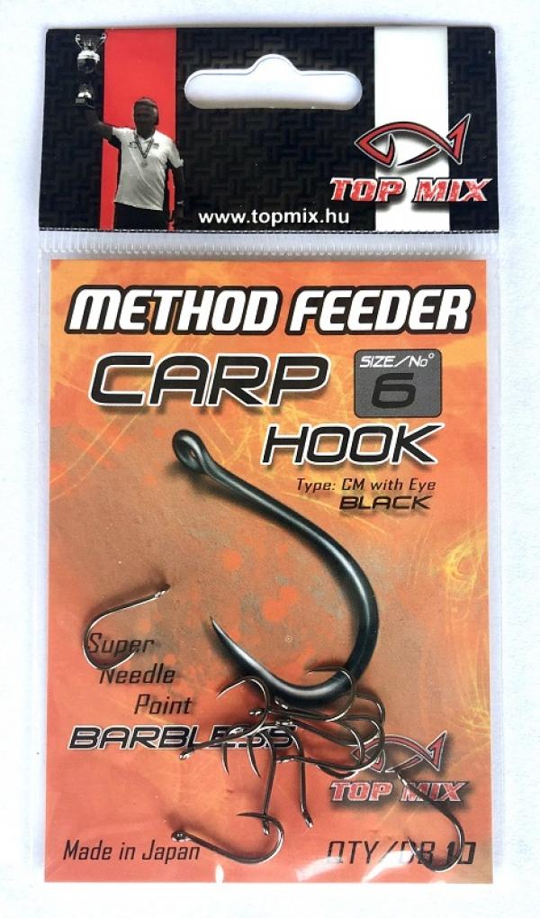 Method feeder carp hook barbless #6
