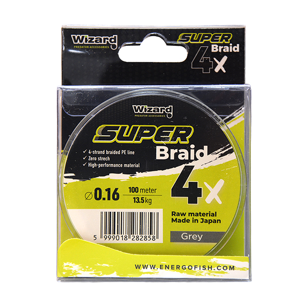 Wizard Super Braid 4X Grey 100m - 4. kép