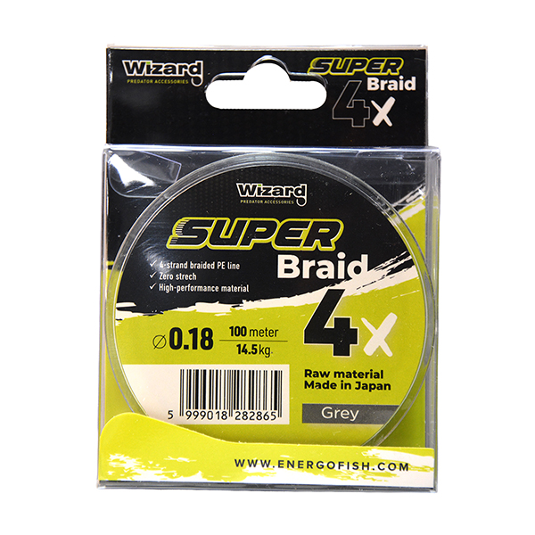 Wizard Super Braid 4X Grey 100m - 5. kép