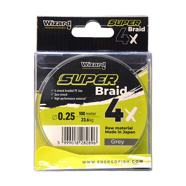 Wizard Super Braid 4X Grey 100m - 8. kép