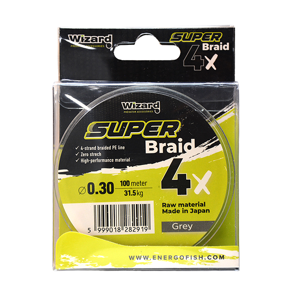 Wizard Super Braid 4X Grey 100m - 10. kép