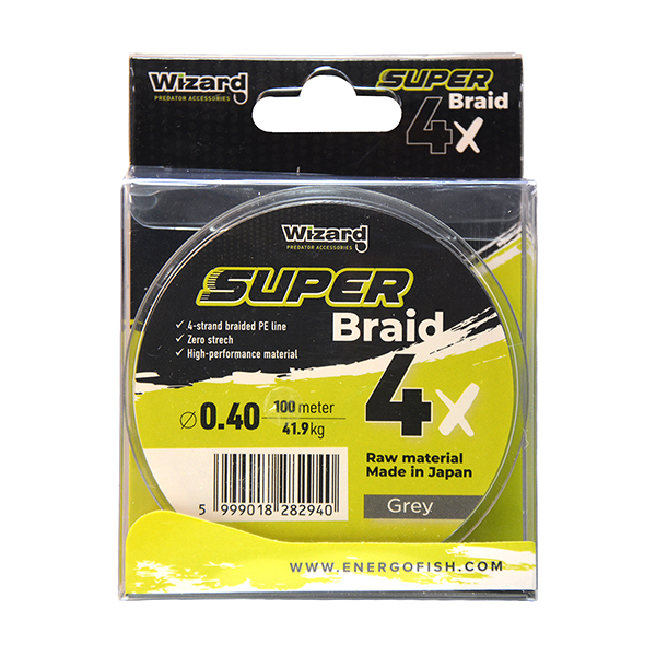 Wizard Super Braid 4X Grey 100m - 13. kép