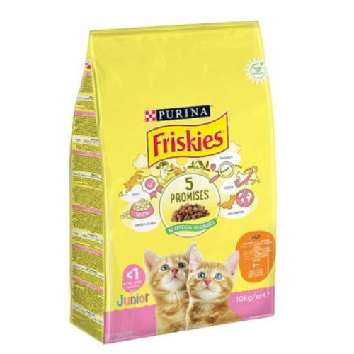 Friskies Junior száraz macskaeledel - csirkével, tejjel és hozzáadott zöldségekkel 10 kg- TÉLI ÁRZUHANÁS